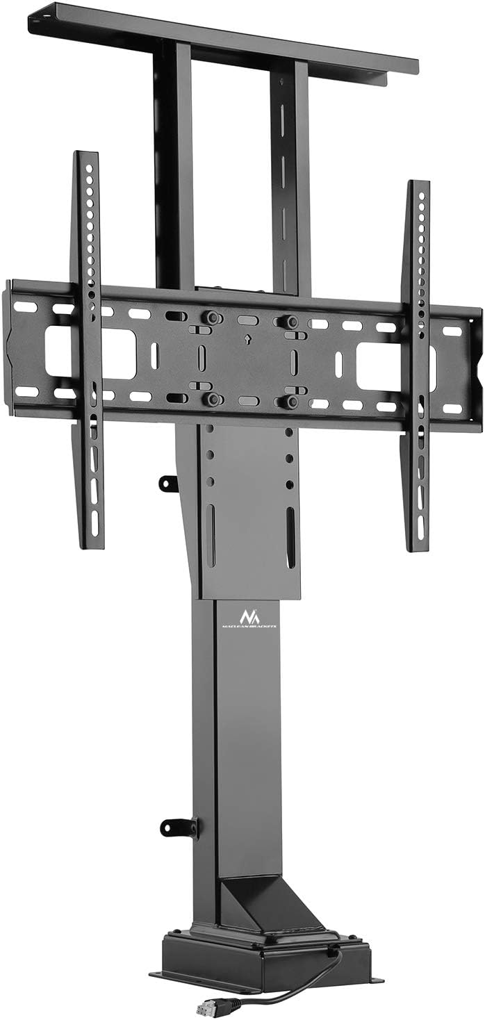 Maclean Elektrisch höhenverstellbare TV-Halterung zum Einbau für 37–65" Fernseher, Lift mit Fernbedi