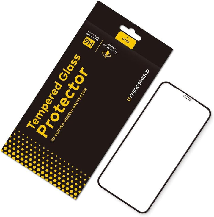 RhinoShield Displayschutz kompatibel mit [iPhone 11 / XR] | 9H 3D Gebogenes Edge to Edge Glas - Voll