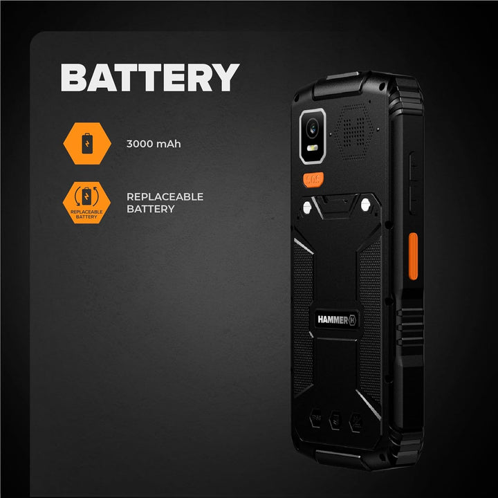 Hammer H Horizon LTE Outdoor Handy ohne Vertrag, 3000mAh Akku, 64 GB, 2,8" IPS Display, grosse Taste