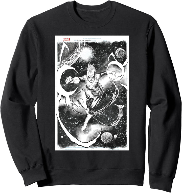 Marvel Captain Marvel Comic Cover Sketch Sweatshirt