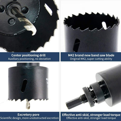 Lochsäge 162mm, LAIWEI lochbohrer mit A2 Schwerlastdorn, 4341 Bohrer, Schnitttiefe 38mm, zum Bohren