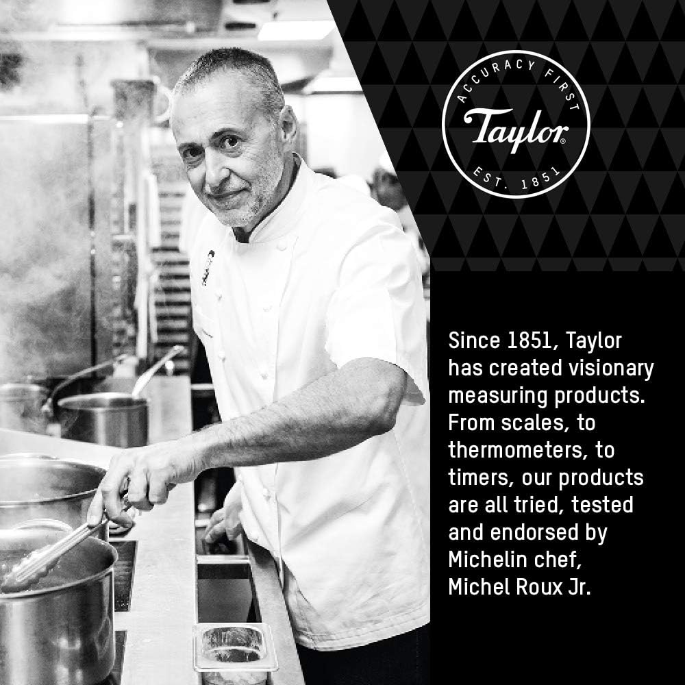 Taylor Pro, Digitale Küchenwaagen für Lebensmittel mit Ultraschlankem Design, Professioneller Standa