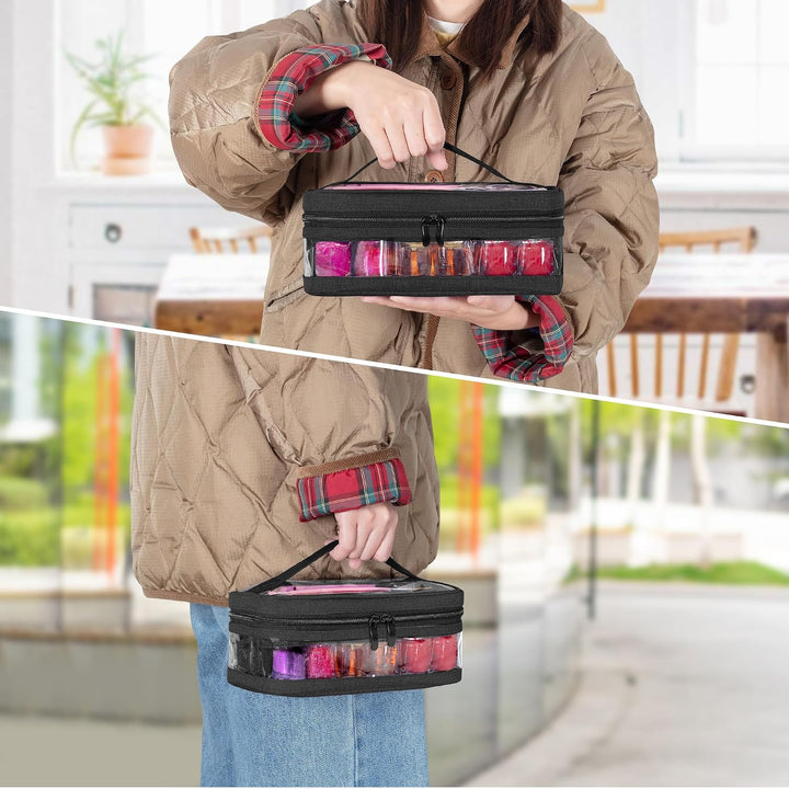 BAFASO Nagellack Aufbewahrungstasche, Nagellack Organizer Tasche für 12 Flaschen(bis zu 15ML), Nail