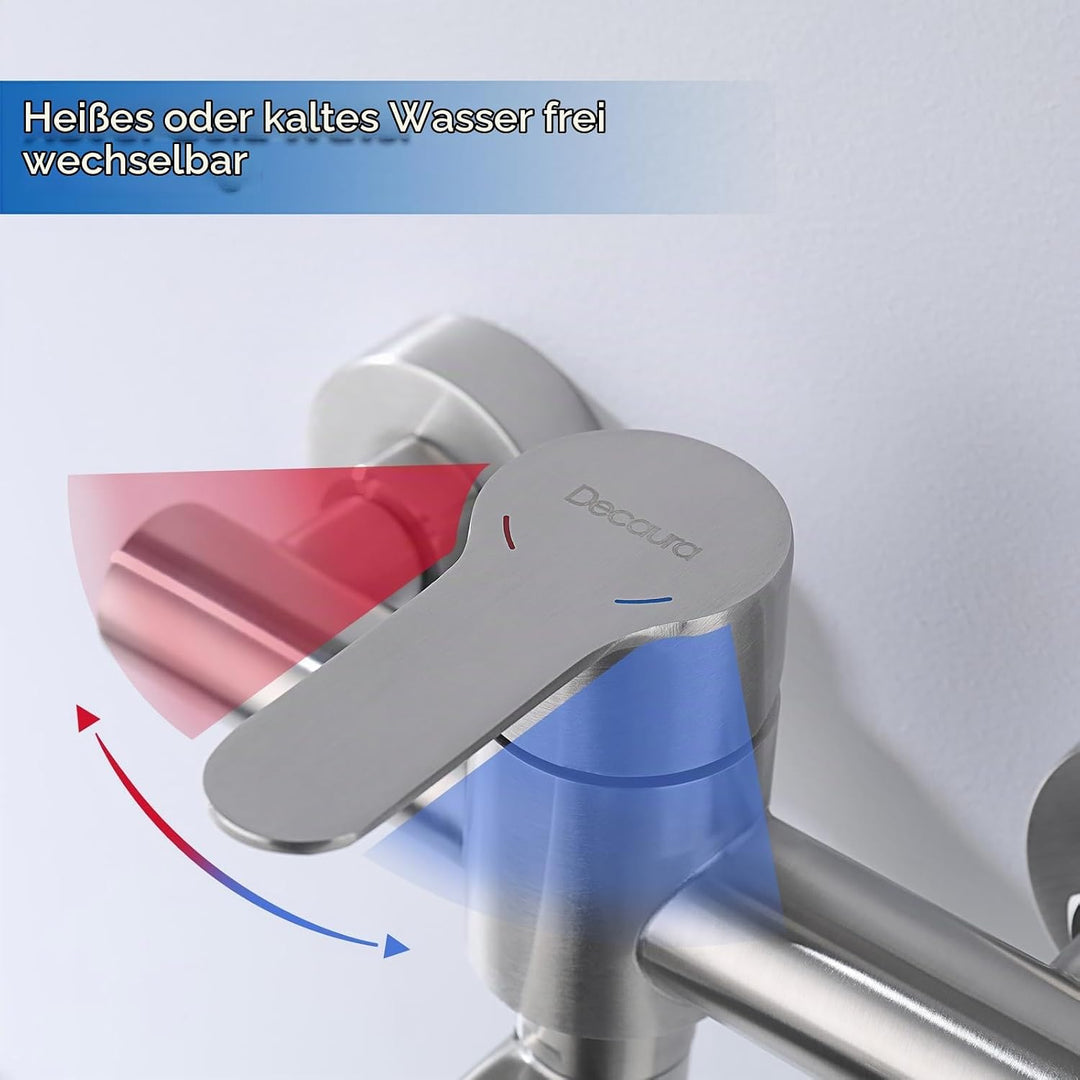 Decaura Wand Küche Wasserhahn, Küchenarmatur Wandmontage Mischbatterien Armatur, Wandarmatur Spültis
