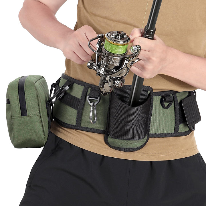 PELLOR Angeln Kampfgurt, 360° Verstellbarer Rutenhalter mit Eva-Polsterung, Einfacher Rutenhalter, A