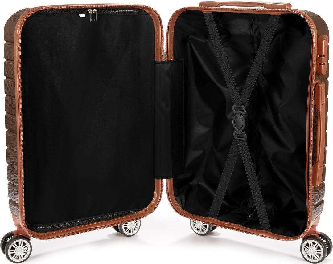 BRUBAKER Handgepäck Koffer Paris - Reisekoffer Trolley mit Zahlenschloss, 4 Rollen und Komfort Trage