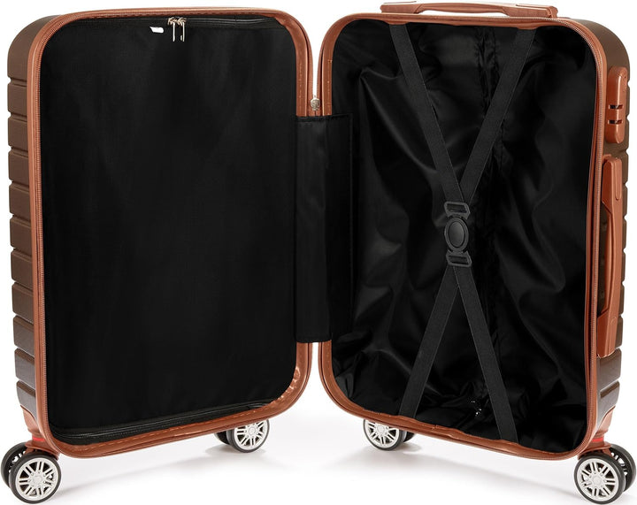 BRUBAKER Handgepäck Koffer Paris - Reisekoffer Trolley mit Zahlenschloss, 4 Rollen und Komfort Trage