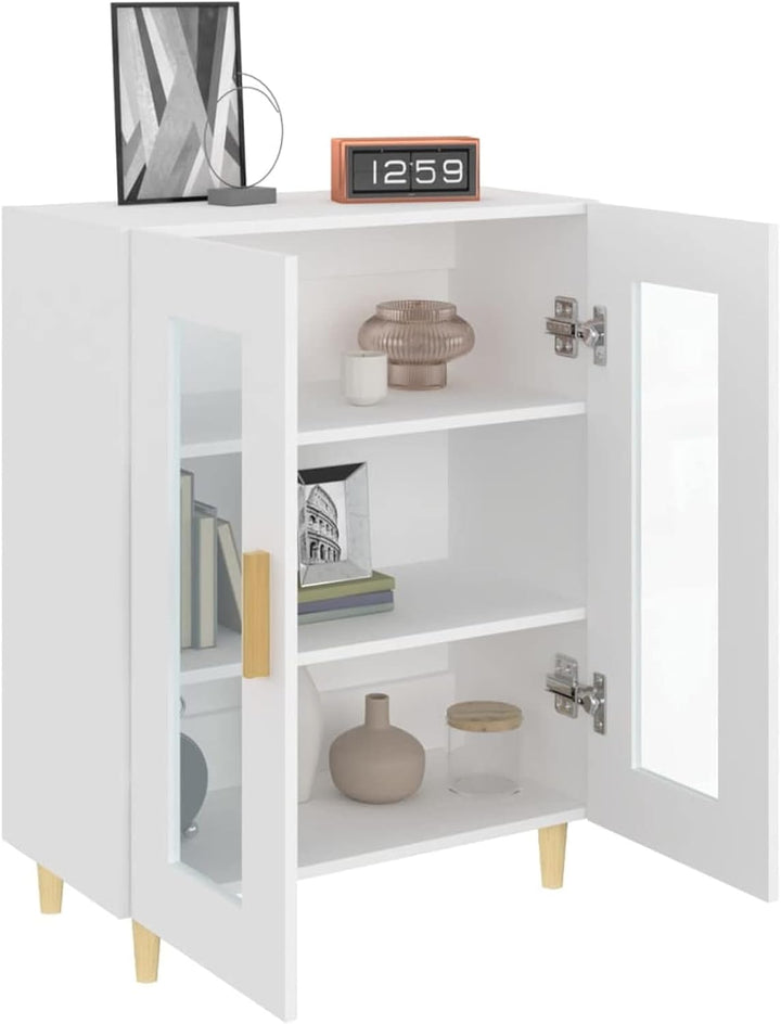 Tidyard Sideboard mit 2 Glastüren Kommode Anrichte Vitrinenschrank Beistellschrank Mehrzweckschrank