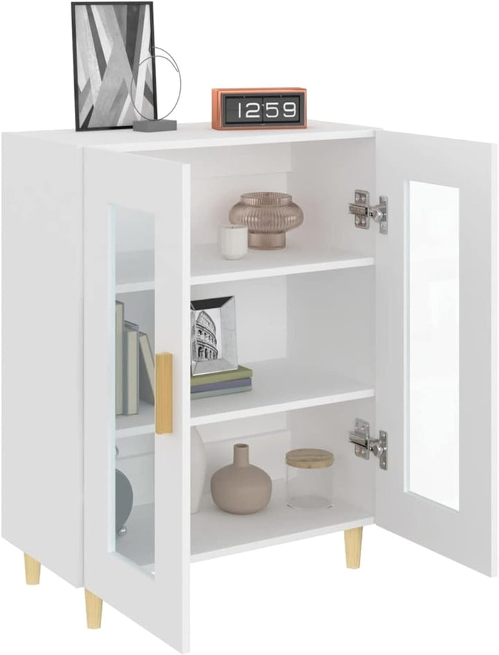 Tidyard Sideboard mit 2 Glastüren Kommode Anrichte Vitrinenschrank Beistellschrank Mehrzweckschrank