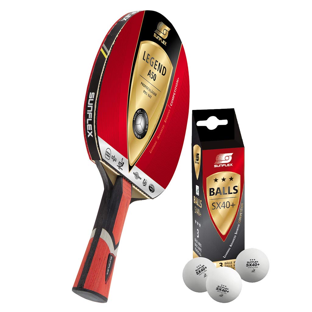 Sunflex® Legend A50 Tischtennisschläger | Tischtennis Racket TT Bat Profi mehrfarbiger Profischläger