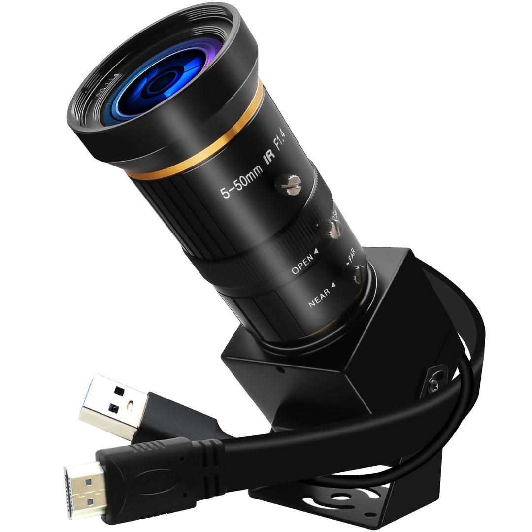 ELP USB-Kamera 4K 60fps HDMI Zoom Manuell 5-50mm 10X Webcam PC Computer H.264 Industrie Sicherheit 5