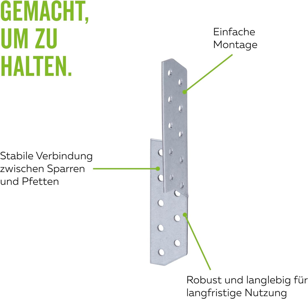 Alberts 846923 Sparren-Pfettenanker | links | sendzimirverzinkt | 32 x 32 x 210 mm | 25er Set 32 x 3