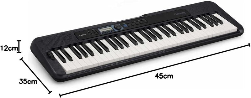 Casio CT-S300 CASIOTONE Keyboard mit 61 anschlagdynamischen Standardtasten und Begleitautomatik, sch