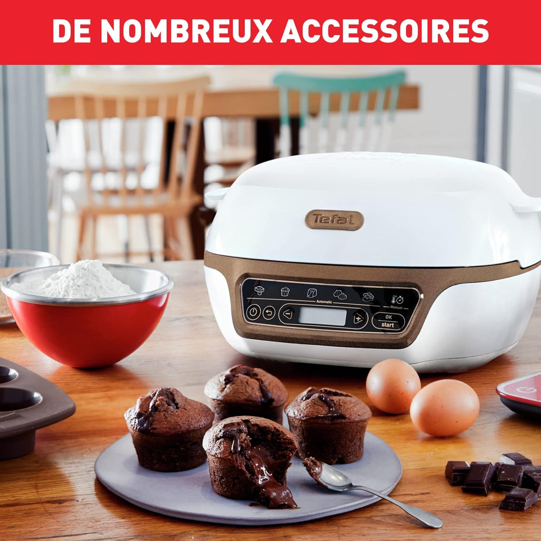 Tefal Cake Factory Smart-Kuchenmaschine, Gerät, Backen, Backen, Brotmaschine, Muffins, 4 Formen, 5 P