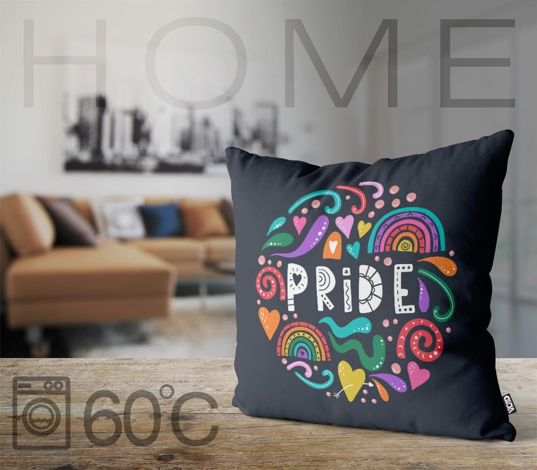 VOID Pride Farben Regenbogen Kissenbezug Kissenhülle Polyester wasserfest Outdoor Indoor, Kissen Grö