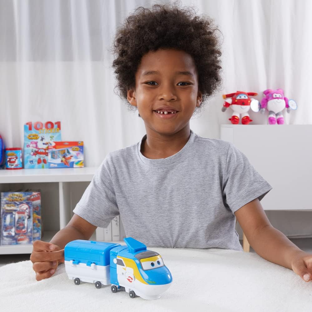Super Wings Transforming Flugzeug Tony, ca. 12,7 cm grosse, verwandelbares Spielzeug Flugzeug und Ro