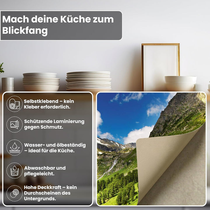 Dimex Küchenrückwand Folie selbstklebend GEBIRGE | Klebefolie - Dekofolie - Spritzschutz für Küche |