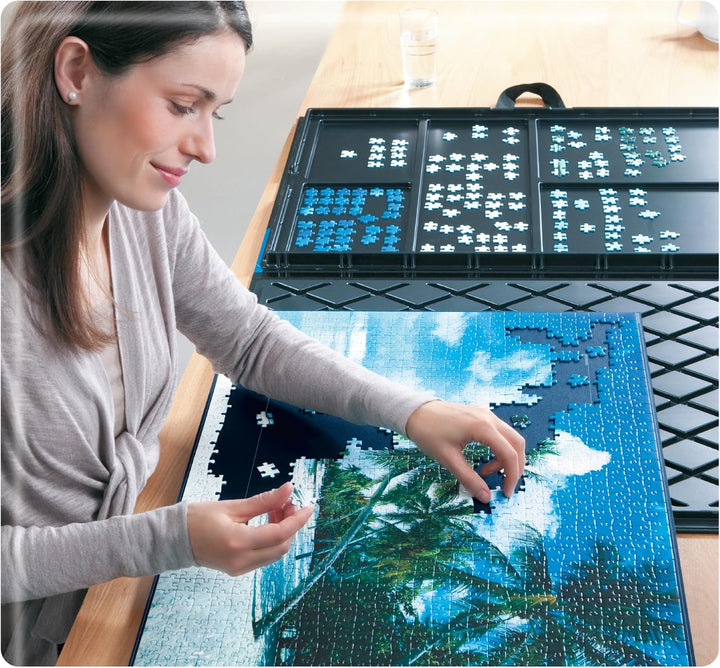 Ravensburger Puzzlemappe für Puzzles mit bis zu 1000 Teilen, Kombination aus Puzzle-Sortierschale un