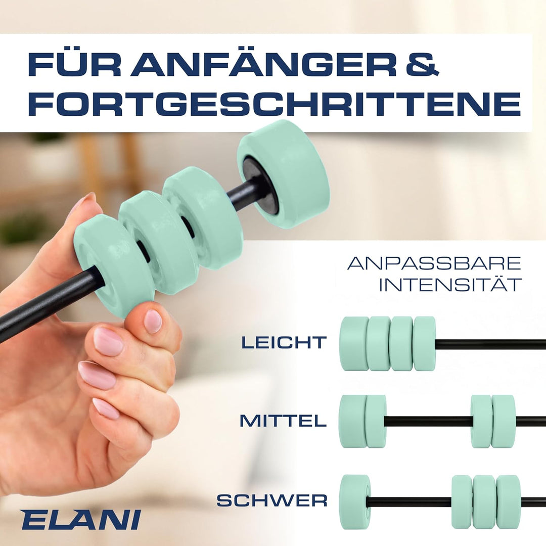 ELANI Schwingstab - Verstellbarer Widerstand & ergonomischer Griff - hochbelastbarer Gymnastikstab,