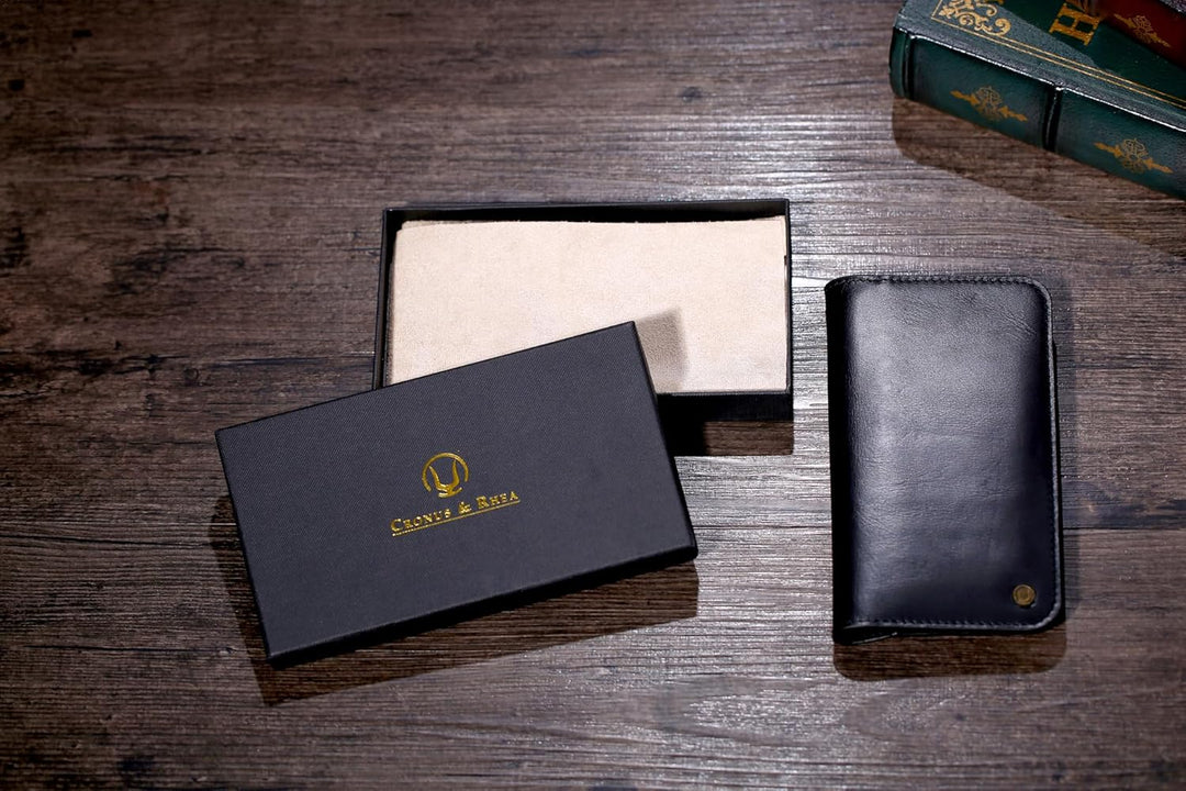 Cronus & Rhea - Smartphone Geldbörse aus Leder - Modell: Cerberus - Mit Geschenkbox - Geldbeutel Hül
