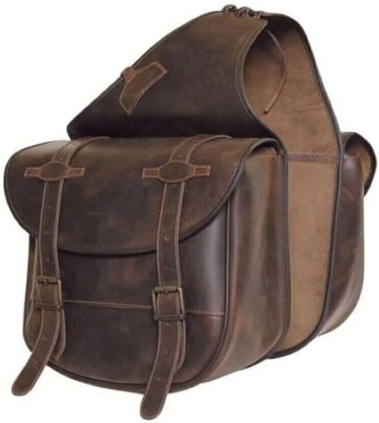 Western-Leder-Satteltasche für Pferde | Reitvergnügen Wanderritt geeignet für Reiten und Fassrennen