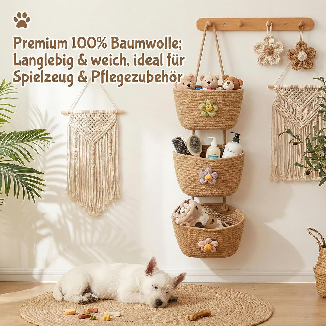 Hängekorb Wand Formstabiles 3-Stufen Design Hängeorganizer Tür Für Bad & Schlafzimmer Hängeregal Aus