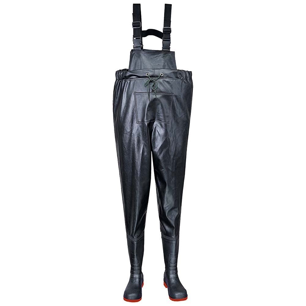 Portwest Sicherheits Brust-Watstiefel S5, Grösse: 47, Farbe: Schwarz, FW74BKR47 47 Schwarz, 47 Schwa
