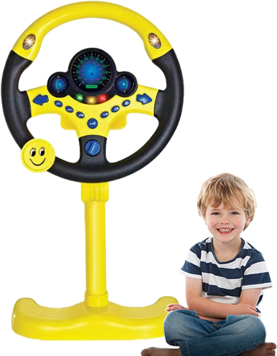 Portables Kinder Lenkradspielzeug, Simulation eines Autolenkrades mit interessanten Geräuschen und M