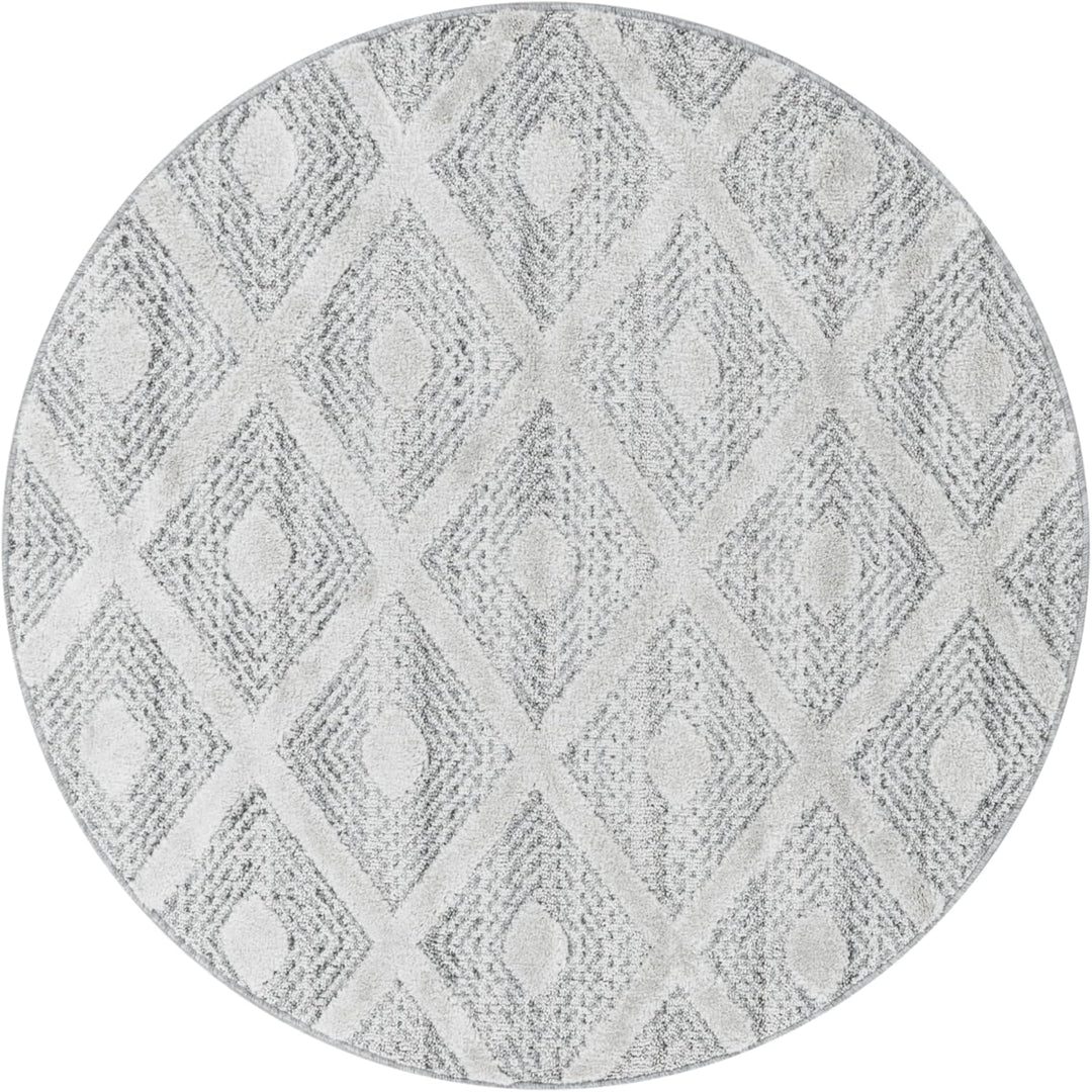 Teppich Wohnzimmer Hochflor Shaggy Teppich 3D Kariert Design 160x230 cm Teppich Grau - Teppich für S