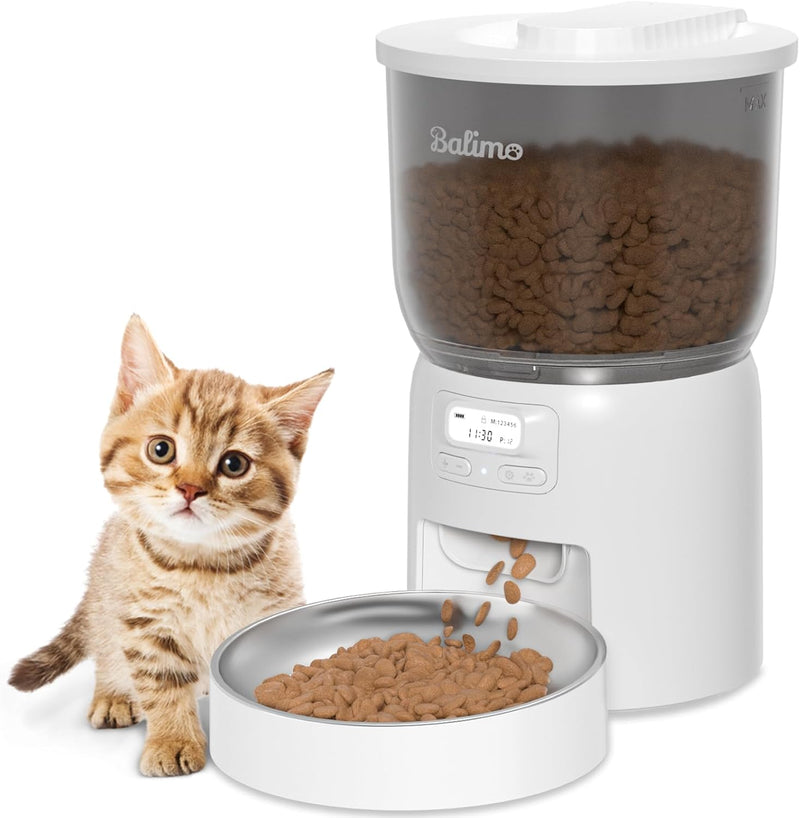 Balimo Dick 3L futterautomat Katze, Automatisches Katzen- Und Hundefutter Mit Getreideschale Aus Ede