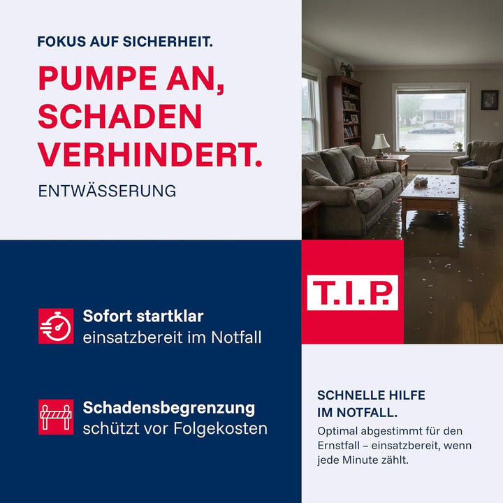 T.I.P. Anti Flut Kit (13.000 l/h Fördermenge, vertikaler Pumpenausgang, Schutz vor Überschwemmung mi