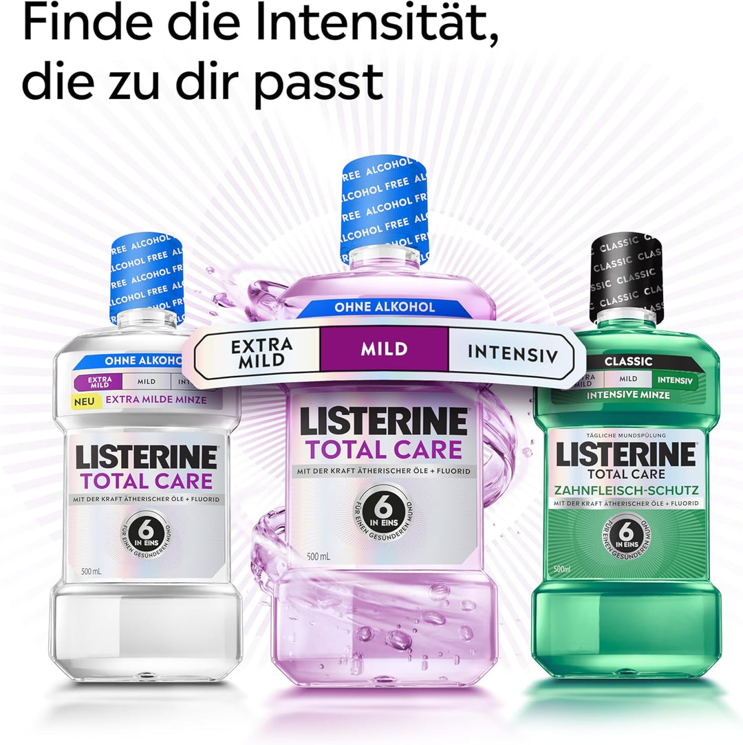 LISTERINE Total Care Zahnfleisch-Schutz 6 x 500 ml, schützende Mundspülung gegen Zahnfleischprobleme