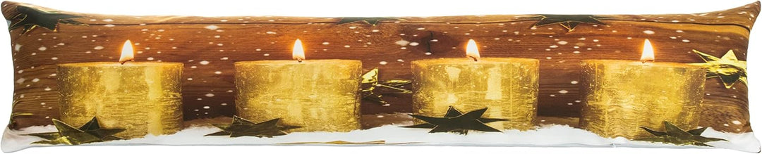 Brandsseller Weihnacht Zugluftstopper LED Beleuchtet Timer Dekokissen Windstopper 90x20 cm (90x20 cm
