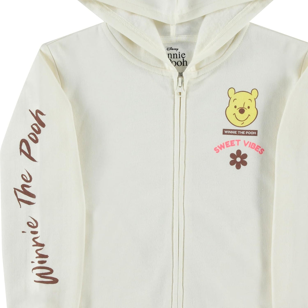 Disney Hoodie Mädchen Stitch, Warme Teddy Fleecejacke Mädchen Teenager, 4-5 Elfenbein