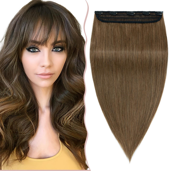 SEGO Haarteil Clip in Extensions Echthaar DICKER 1 Tresse 5 Clips Dicker Dichter Haarverlängerung 10