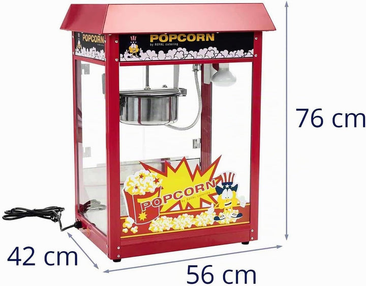 Royal Catering Popcornmaschine Popcornmaker RCPR-16E (1.600 W, Arbeitsleistung 5 kg/h 16 L/h, Topfdu