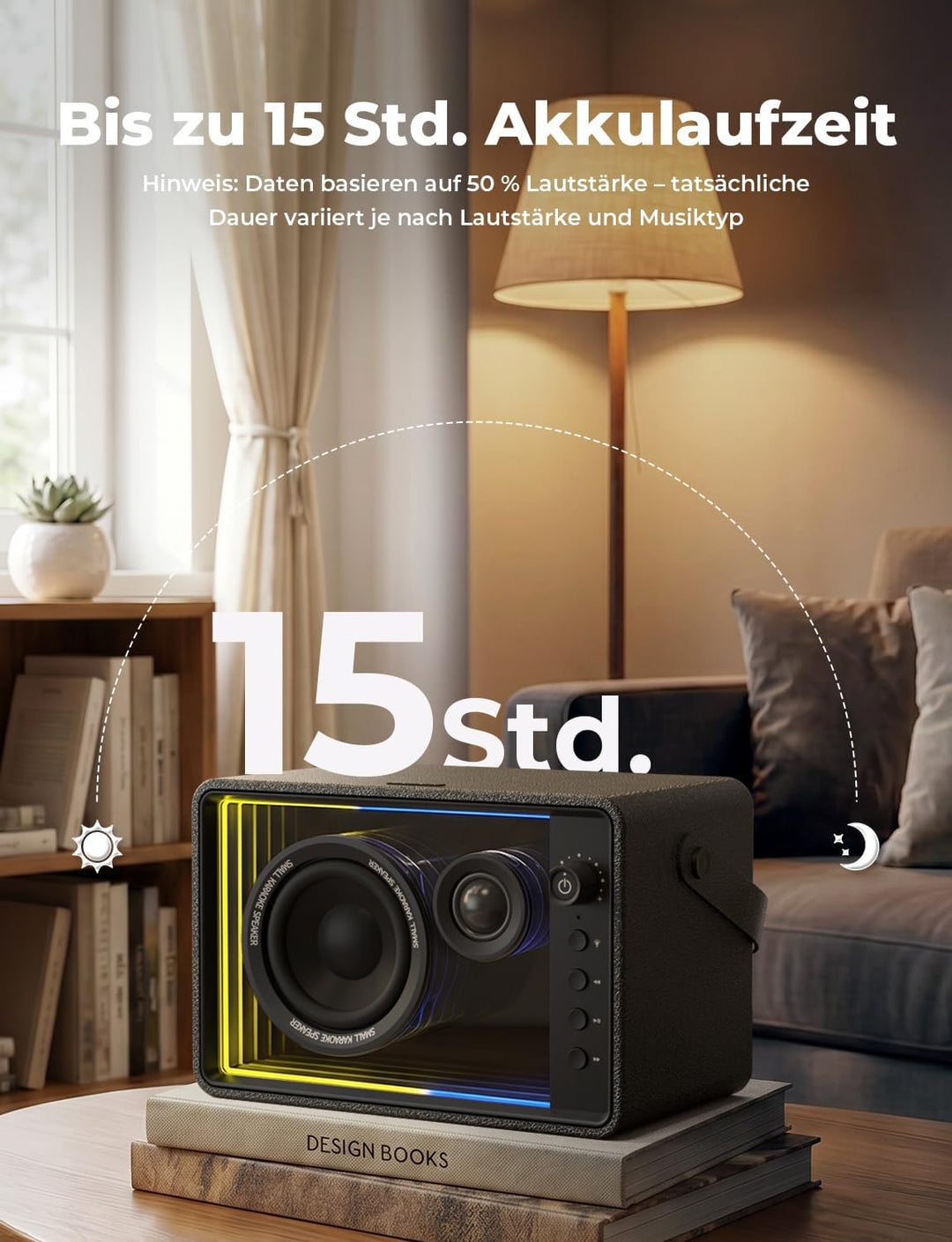 RIENOK Bluetooth-Lautsprecher, 40 W, leistungsstark, Autonomie, 15 H, RGB-Lichter, Bluetooth 5.3, St