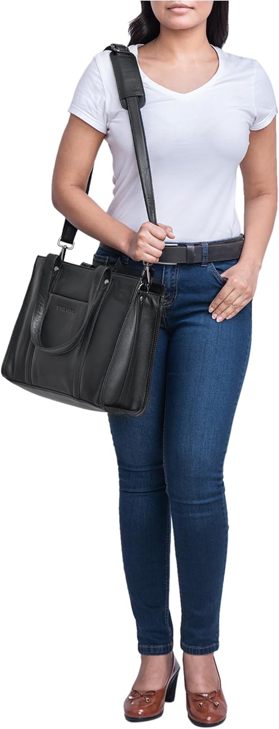 STILORD 'Ariana' Shopper Business Damen Leder Businesstasche Frauen Tote Bag Handtasche Arbeitstasch