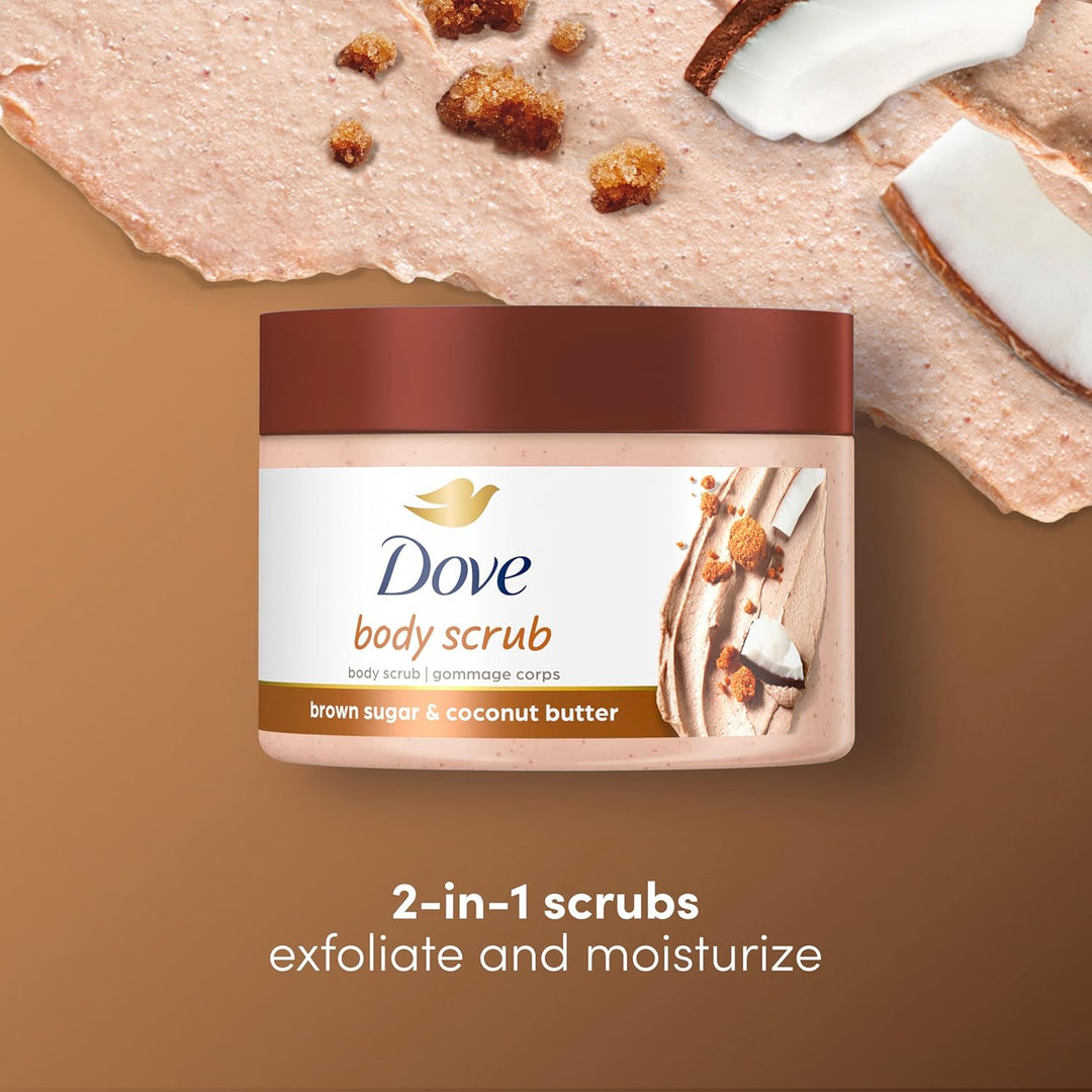 Dove Scrub: Brown Sugar & Coconut Butter für weiches, glattes Hautpeeling Restellt Hautnährstoffe 29