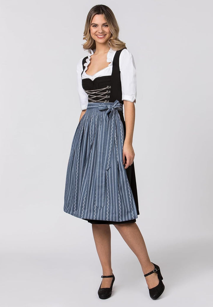 Stockerpoint Damen Schürze Claire Dirndlschürze, Rauchblau, Regular