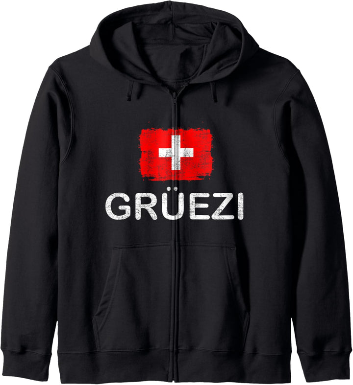 Grüezi Schweizer Flagge Lustiges Schweizer Kapuzenjacke