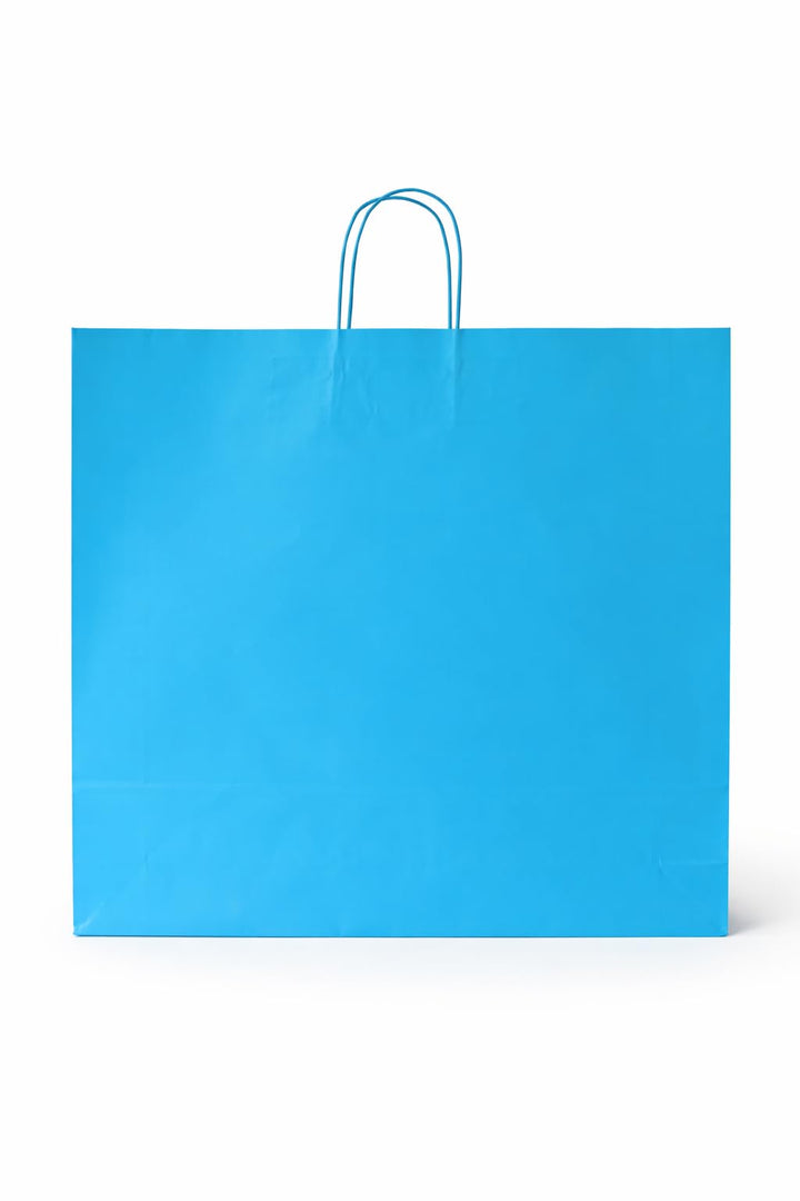 Papiertragetaschen mit Kordel extra gross 54 + 14 x 50 cm (50 Stück, HELLBLAU) 50 Stück Hellblau, 50