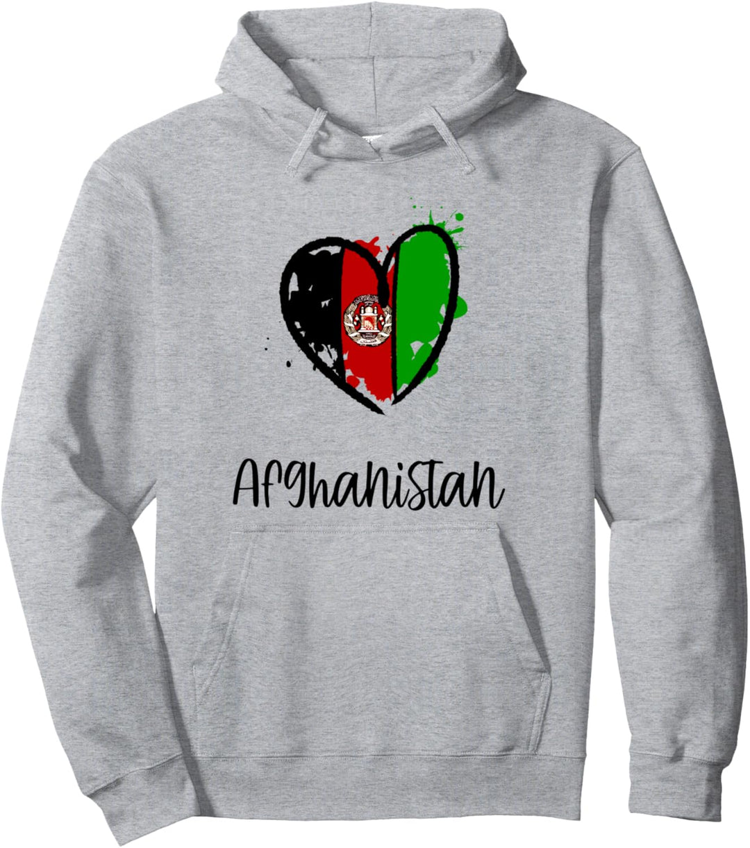 Afghanistan Heart Art Flag Cute South Asia Islamic Afghan Pullover Hoodie