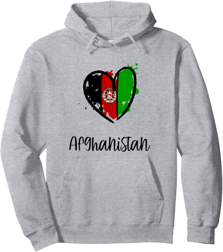 Afghanistan Heart Art Flag Cute South Asia Islamic Afghan Pullover Hoodie