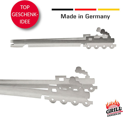 Grillzange Motiv Lokomotive, spülmaschinengeeignet, Geschenkidee, Männergeschenk, Modelleisenbahn, M