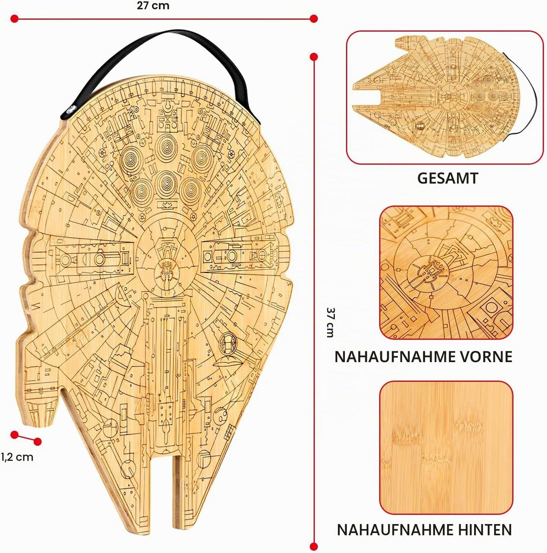 Millennium Falcon Personalisiertes Schneidebrett personalisierbar für Hochzeit Einweihungsfeier Jahr