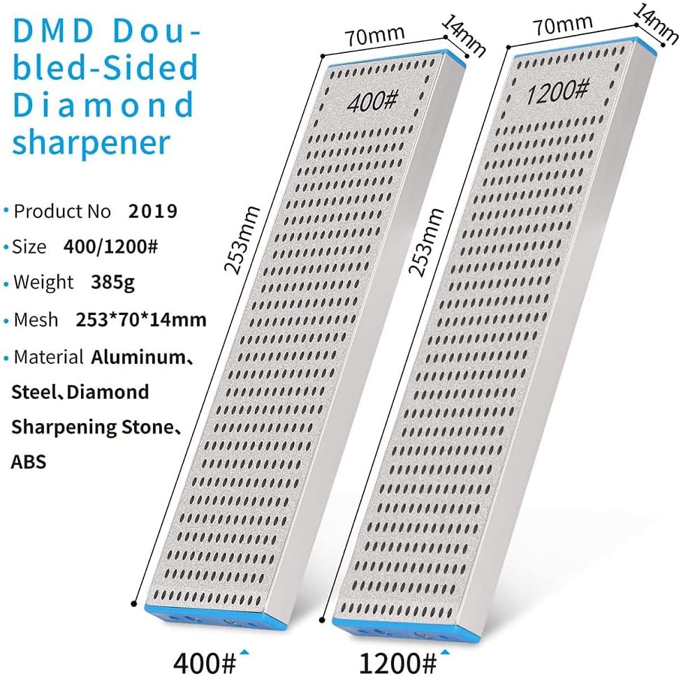 QZATACAEN Diamond Flattening Stone Lapping Plate Double Sided (400 & 1200) Grit Diamond Sharpening P