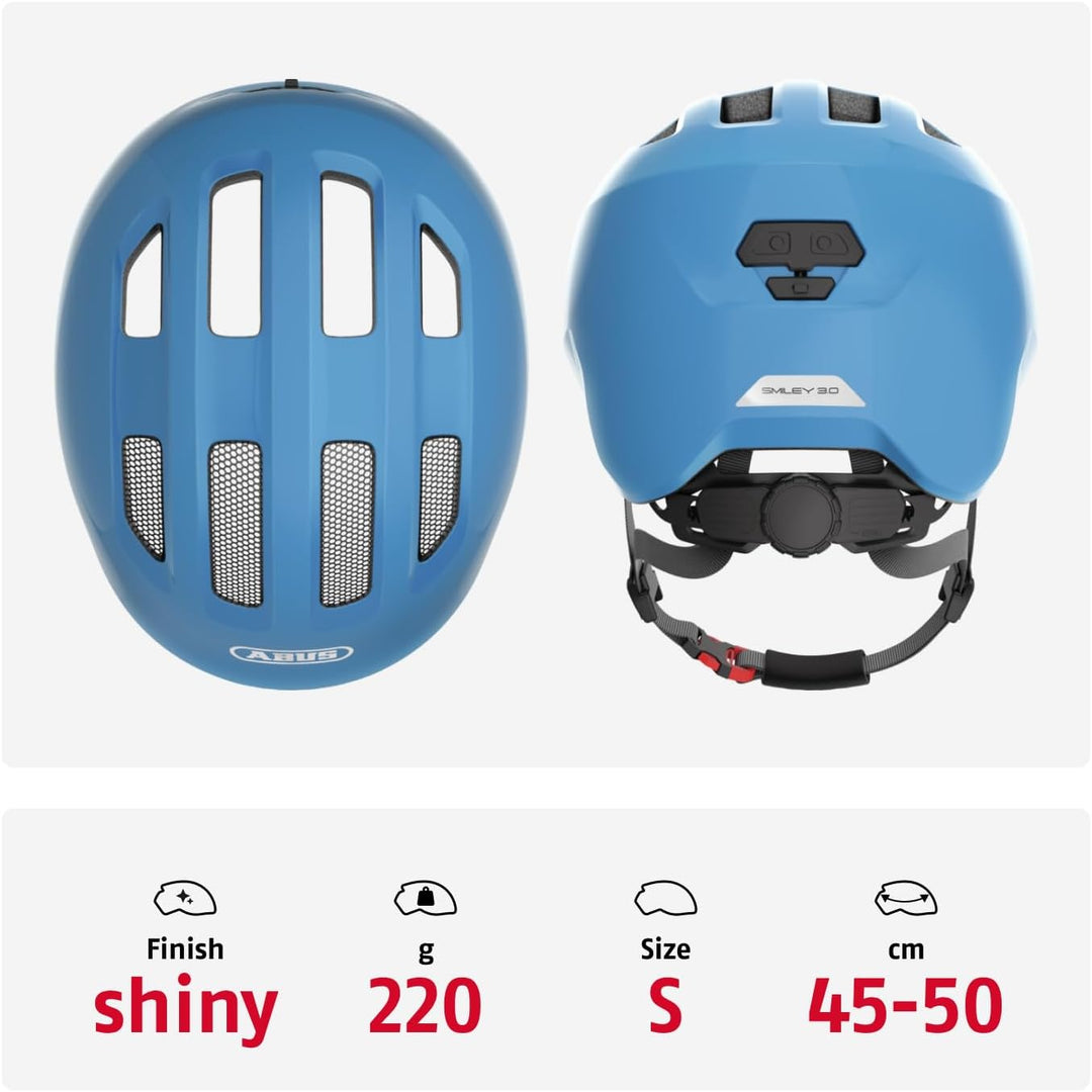 ABUS Kinderhelm Smiley 3.0 - Fahrradhelm mit tiefer Passform, kindergerechten Designs &amp; Platz für ei