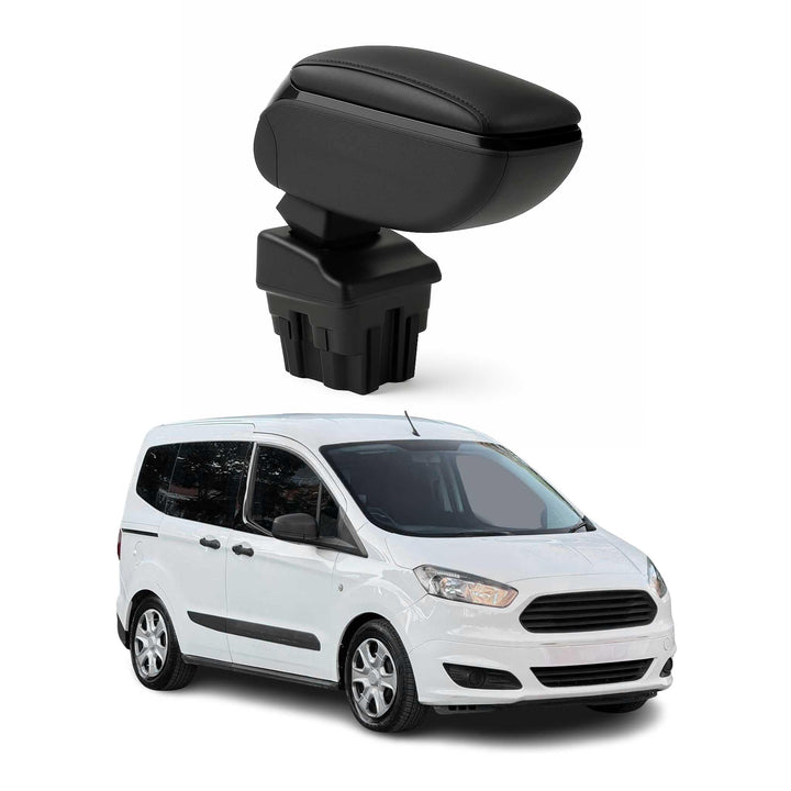 OMAC Armlehne Mittelarmlehne kompatibel mit Ford Transit Courier 2014-2024 PU-Leder ABS Schwarz Tran