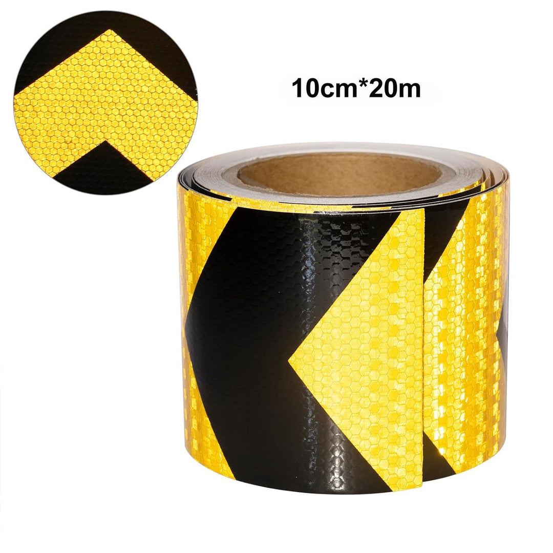 Reflektierendes Klebeband Gelb&Schwarz 20m x 10cm Wasserdicht Reflektorband Selbstklebend Warnklebeb